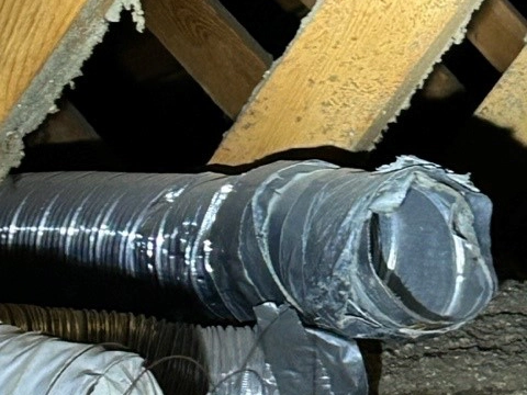 Damaged air conditioner duct