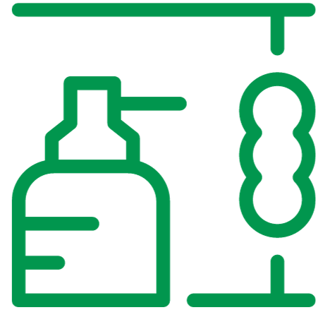 Green manual air sealing icon