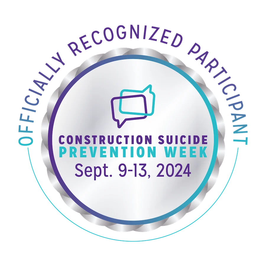 Officially Recognized Participant Badge-Construction Suicide Prevention week 2024.